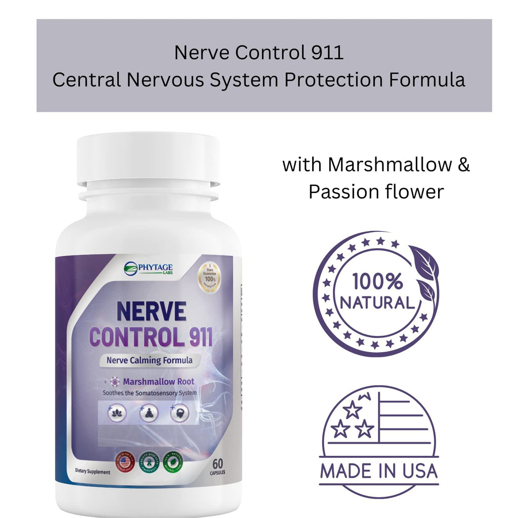 Nerve Control 911 – Natural Plant-Based Nerve Health Supplement 60 Capsules