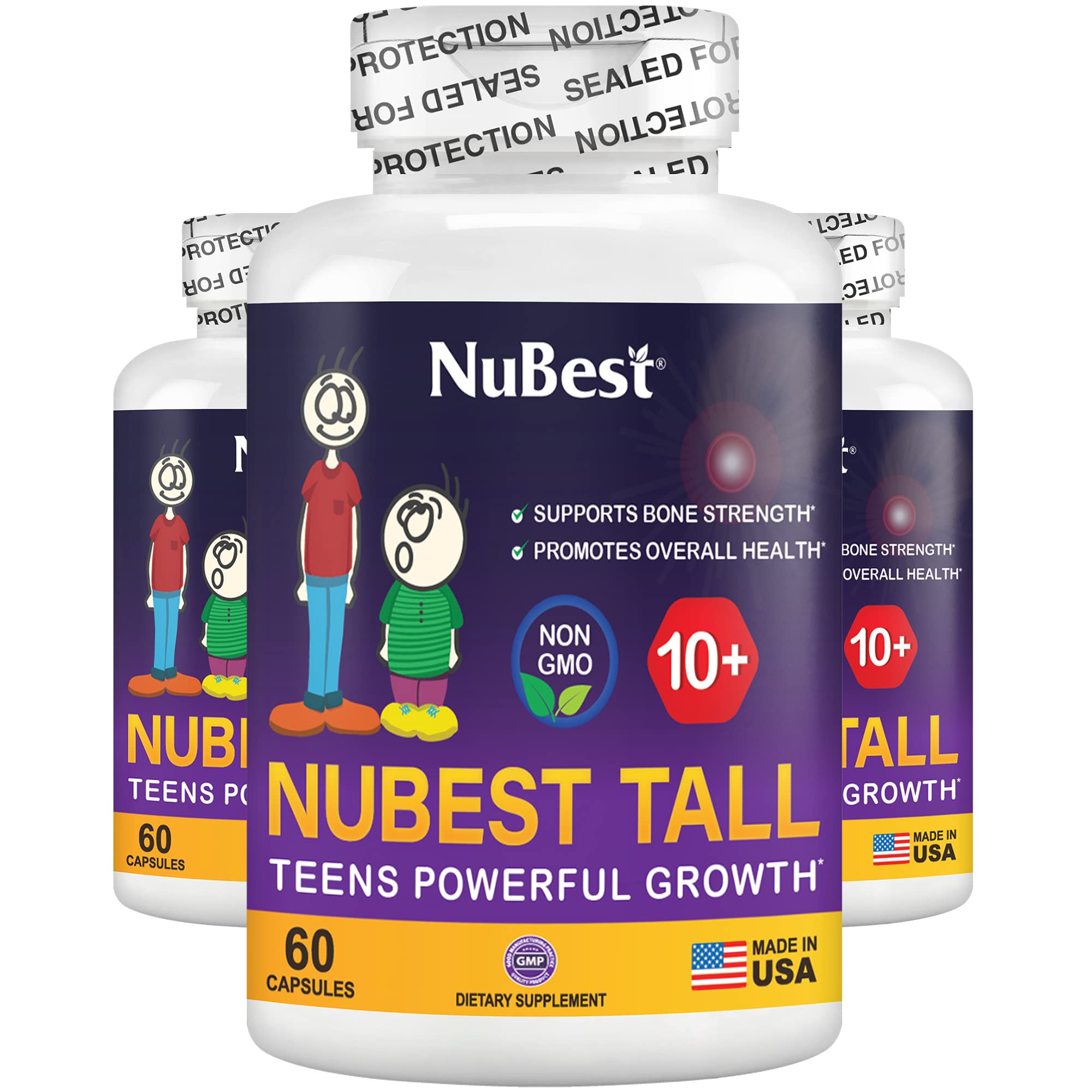Nubest tall 10+ powerful growth support for teens 60 capsules
