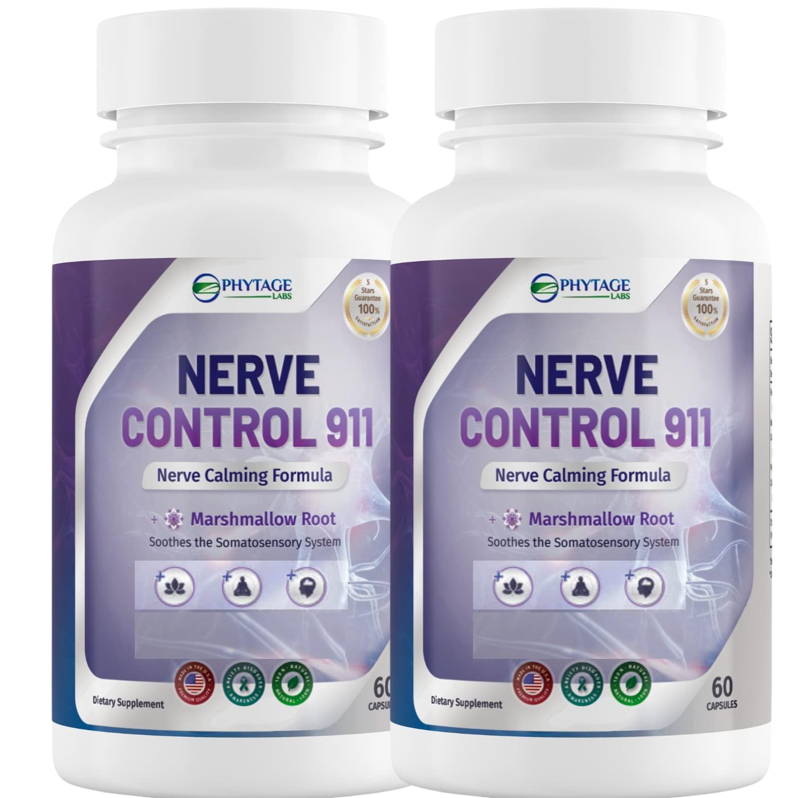 Nerve Control 911 – Natural Plant-Based Nerve Health Supplement 60 Capsules