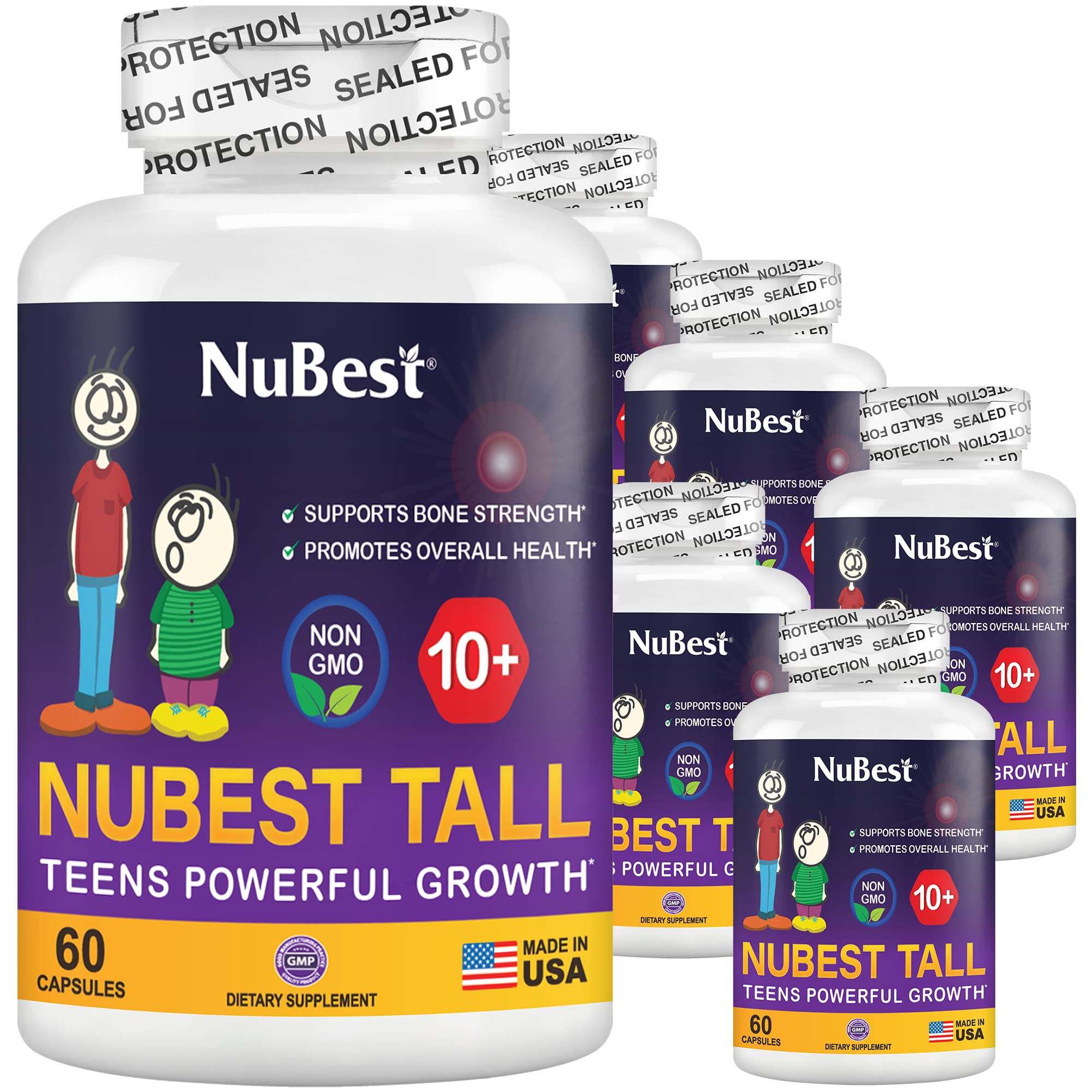 Nubest tall 10+ powerful growth support for teens 60 capsules