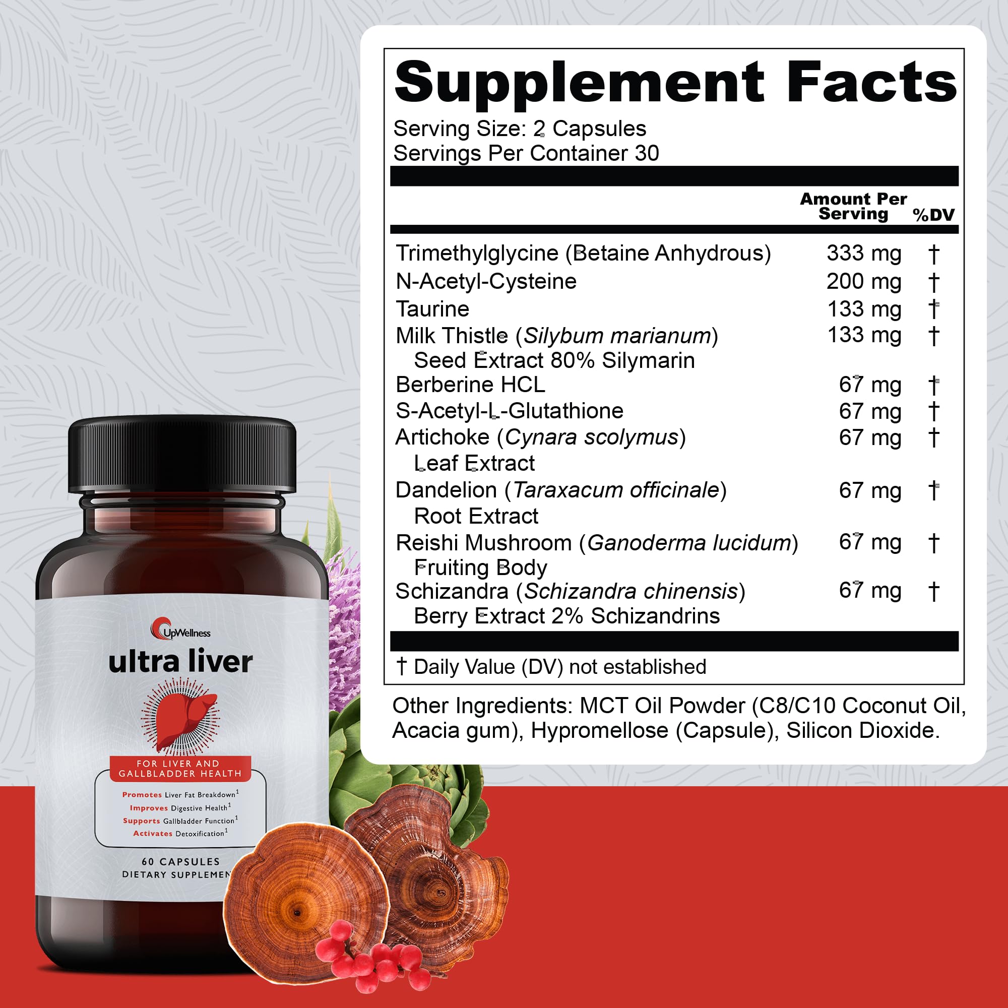 UpWellness Ultra Liver Supplement for Liver Health and Gallbladder Support