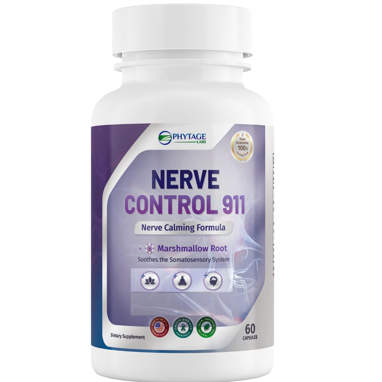Nerve Control 911 – Natural Plant-Based Nerve Health Supplement 60 Capsules