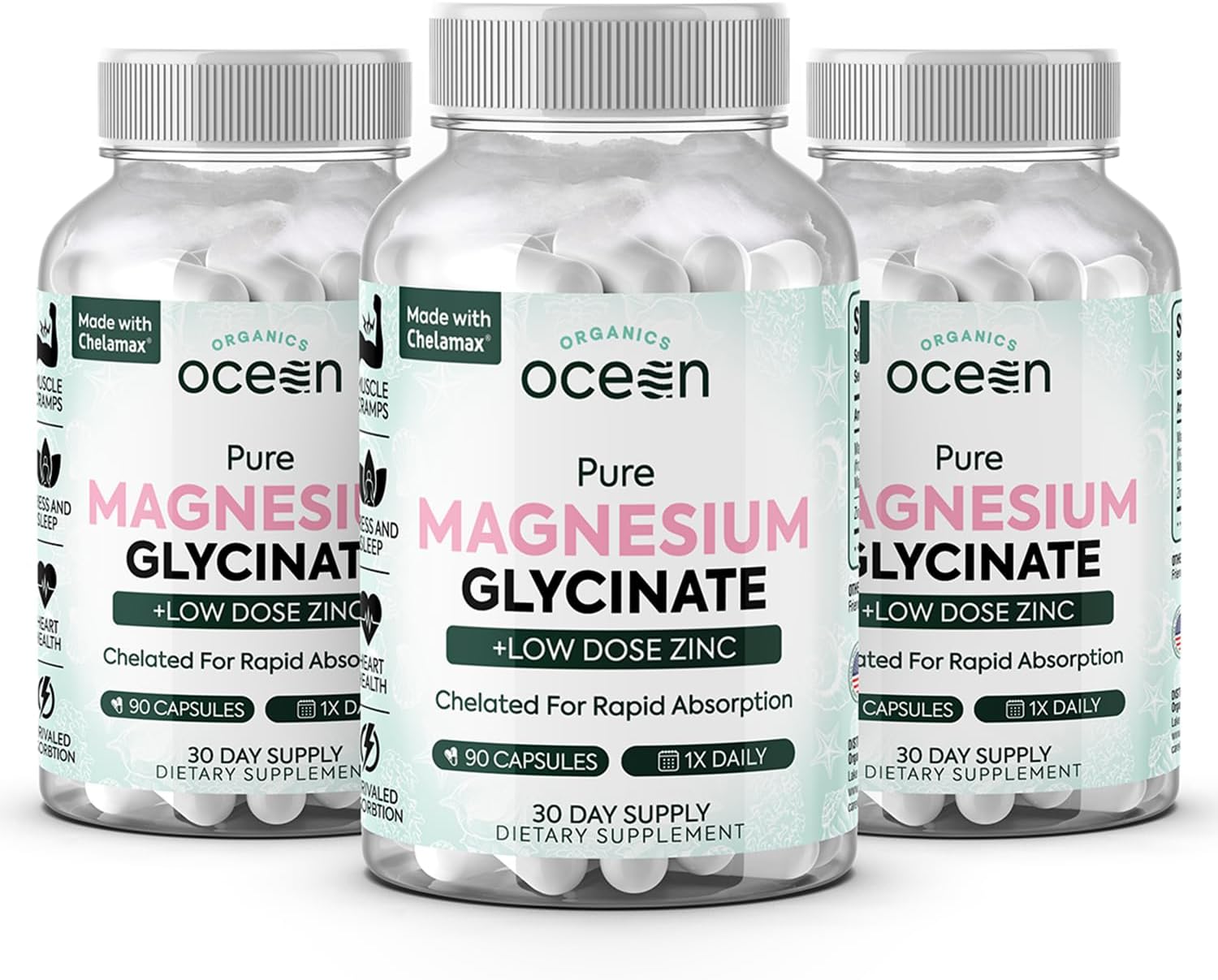 Organics Ocean Pure Magnesium Glycinate Low Dose Zinc Chelated