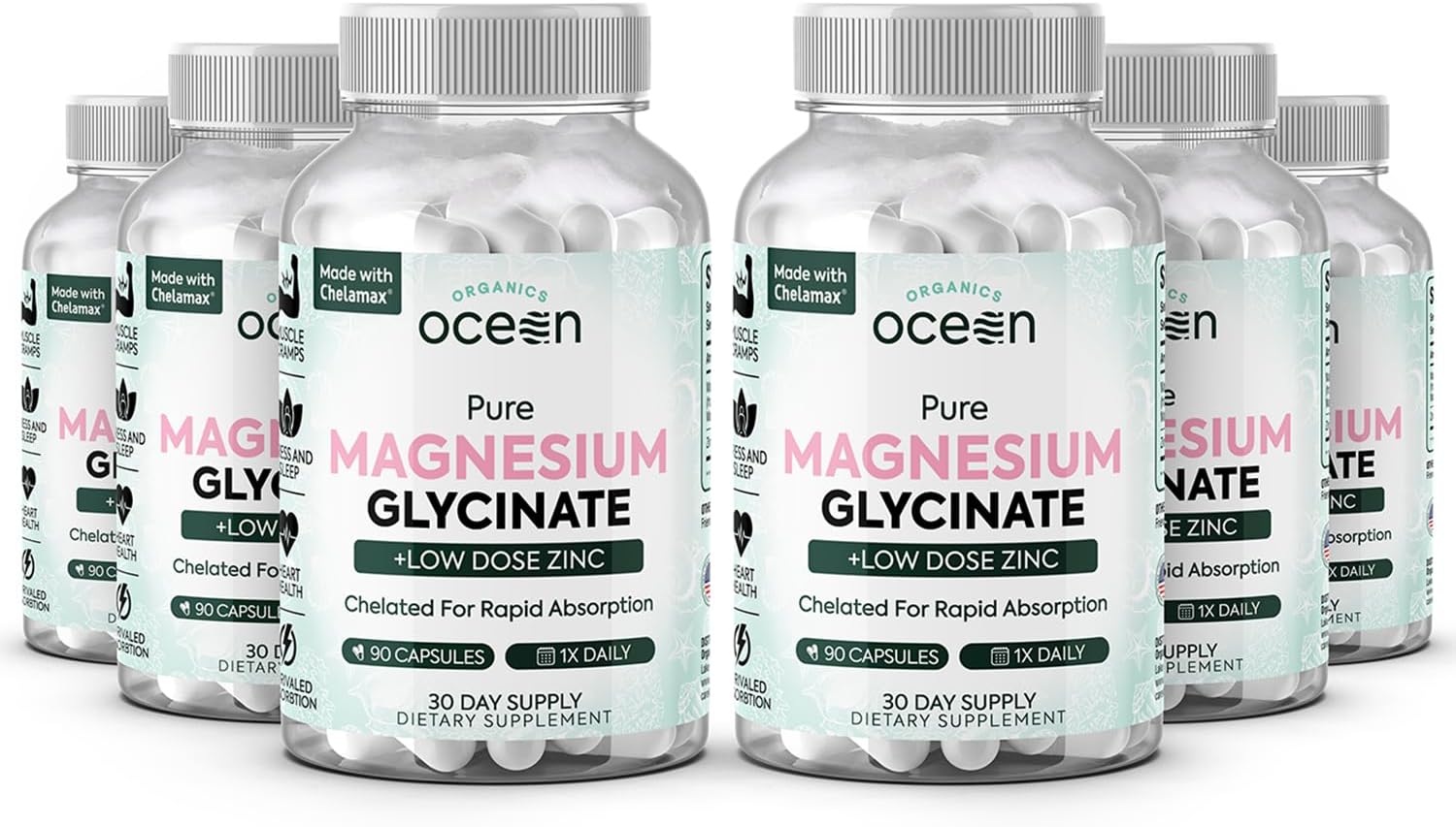 Organics Ocean Pure Magnesium Glycinate Low Dose Zinc Chelated